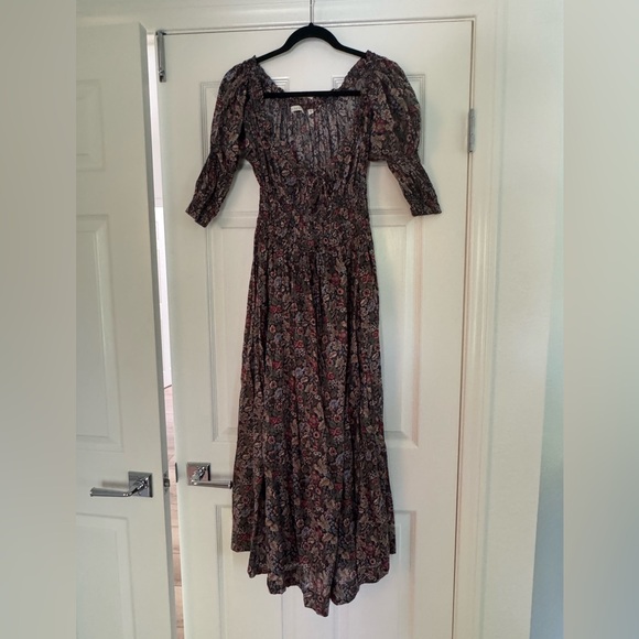 DÔEN Ischia shirred floral-print organic cotton-voile midi dress - Picture 8 of 10